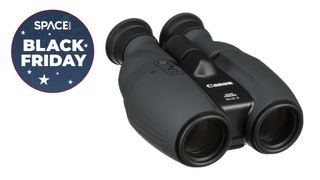 Canon 10x32IS image stabilized binoculars on white background for black friday
